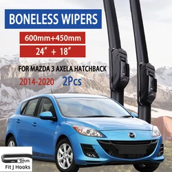 For Mazda 3 Axela Hatchback 2014-2020 Car Wiper U-type Soft Rubber Boneless Wiper HD Quiet Durable Automotive Wiper 24