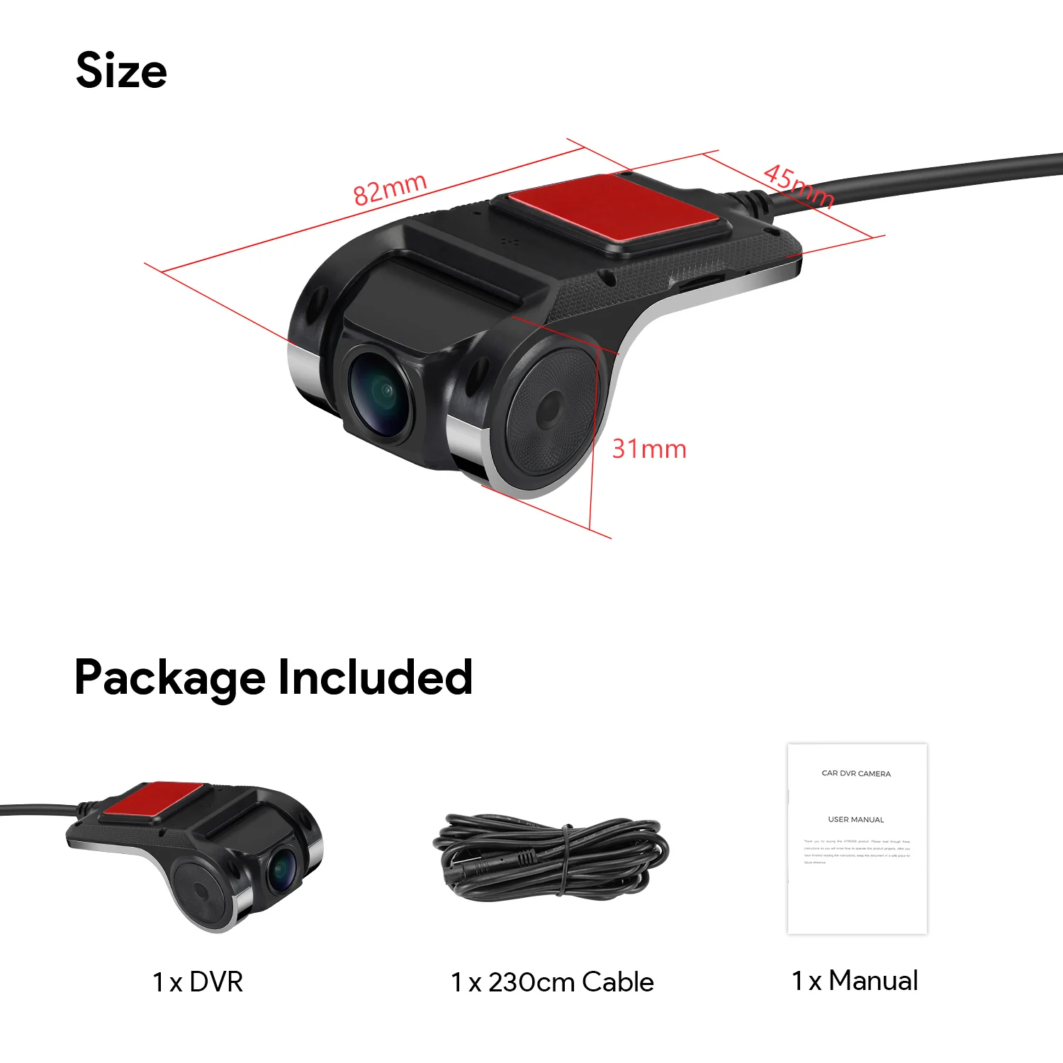 XTRONS QHD DVR 2K Autocamera Videorecorder Dashcam 2560*1440P Resolutie Loop Recording ADAS Bestuurderhulp