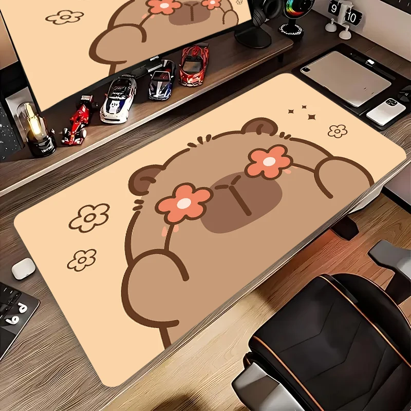 CUTE Capybara Mousepad INS Large Computer Office Keyboard Table Mat Students Cabinet Gamer Desktop Mouse pad Cup Mats Deskpad