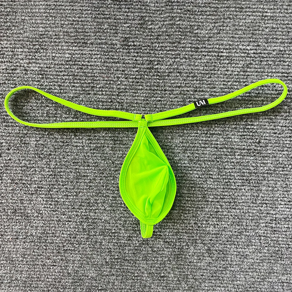 Solid Pattern Men\'s Thongs G-strings T-back Brief White,Black,Beige,Green,Purple Mens Thong Thin Belt Low Rise