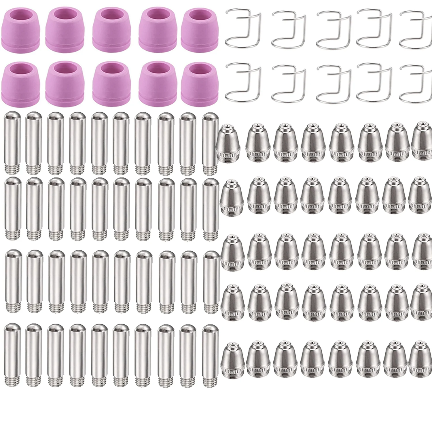 100pcs WSD60 G55 Plasma Cutter 60A AG-60 Tip Electrode Consumable Accessories Kit Of WSD60P AG60