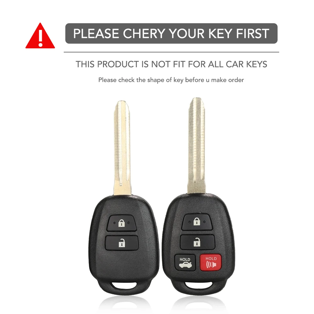 For Toyota Aqua Ractis Vitz RAV4 HiAce Land Cruiser Silicone Remote Key Case Fob Shell Cover Skin Holder 2 Button 2010-2019