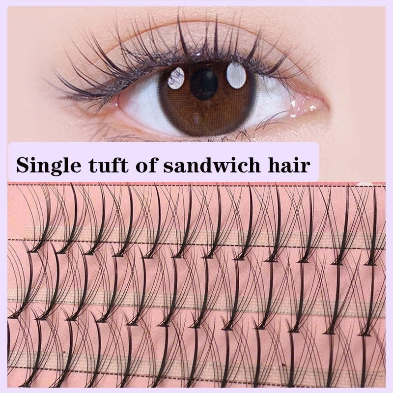 Anninet 60 clusters/box Daily Makeup False Eyelashes Single Cluster M-type Sandwich Natural Makeup tools Lashes eye Eyelash