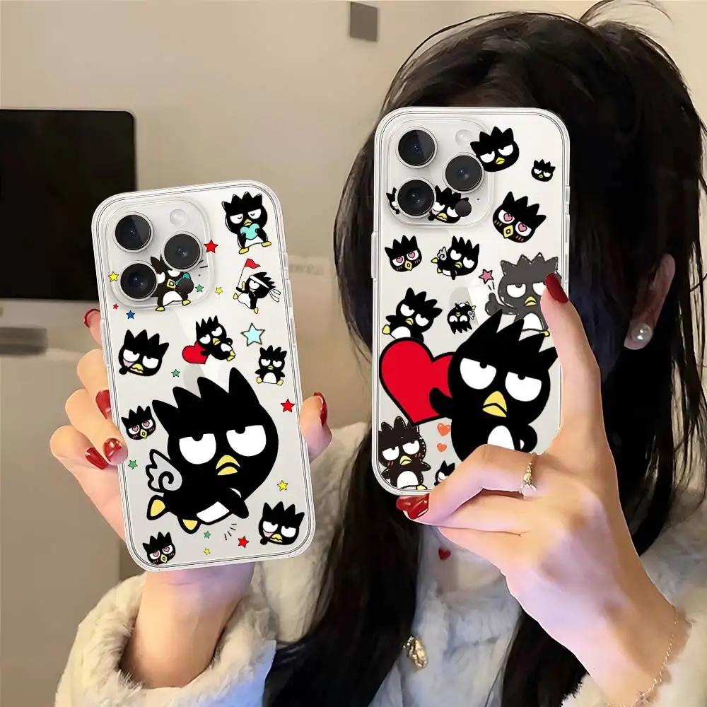 Custodia per telefono carina B-Badtzs-M-Marus per IPhone 17 16 15 14 Plus 13 12 11 Pro Max Cover posteriore per telefono Cover antiurto trasparente