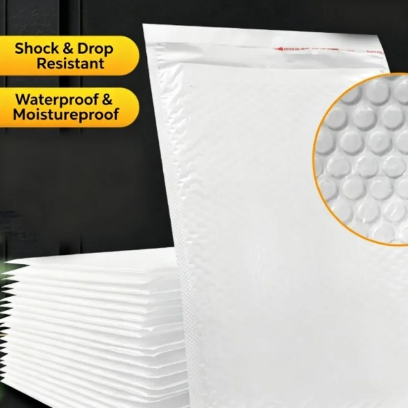 50/100pcs White Bubble Bag Waterproof Self Sealing Shock Proof Foam Bag Jewelry Transport Bag Mailing Packaging Supplies