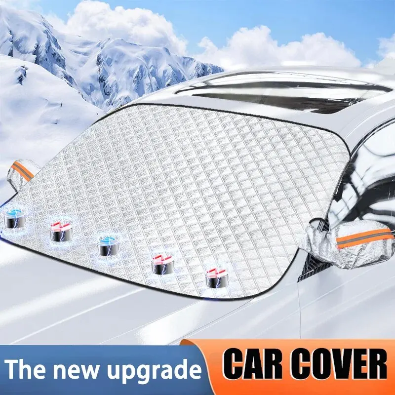 

Car Windshield Snow Cover Anti-Frost Anti-UV Sun Shade with Reflective Stripe Mirror Covers All-Season Outdoor Protection