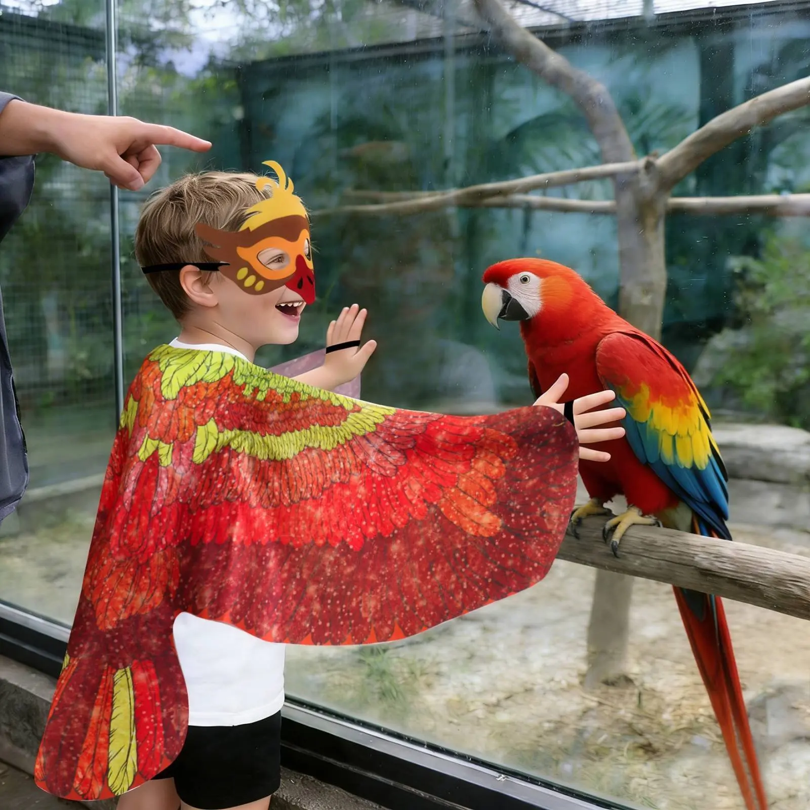 Feather Cape Cape Mask Set Dress up Bird Feather Cape Costume Role Play Outfit Lightweight for Kindergarten
