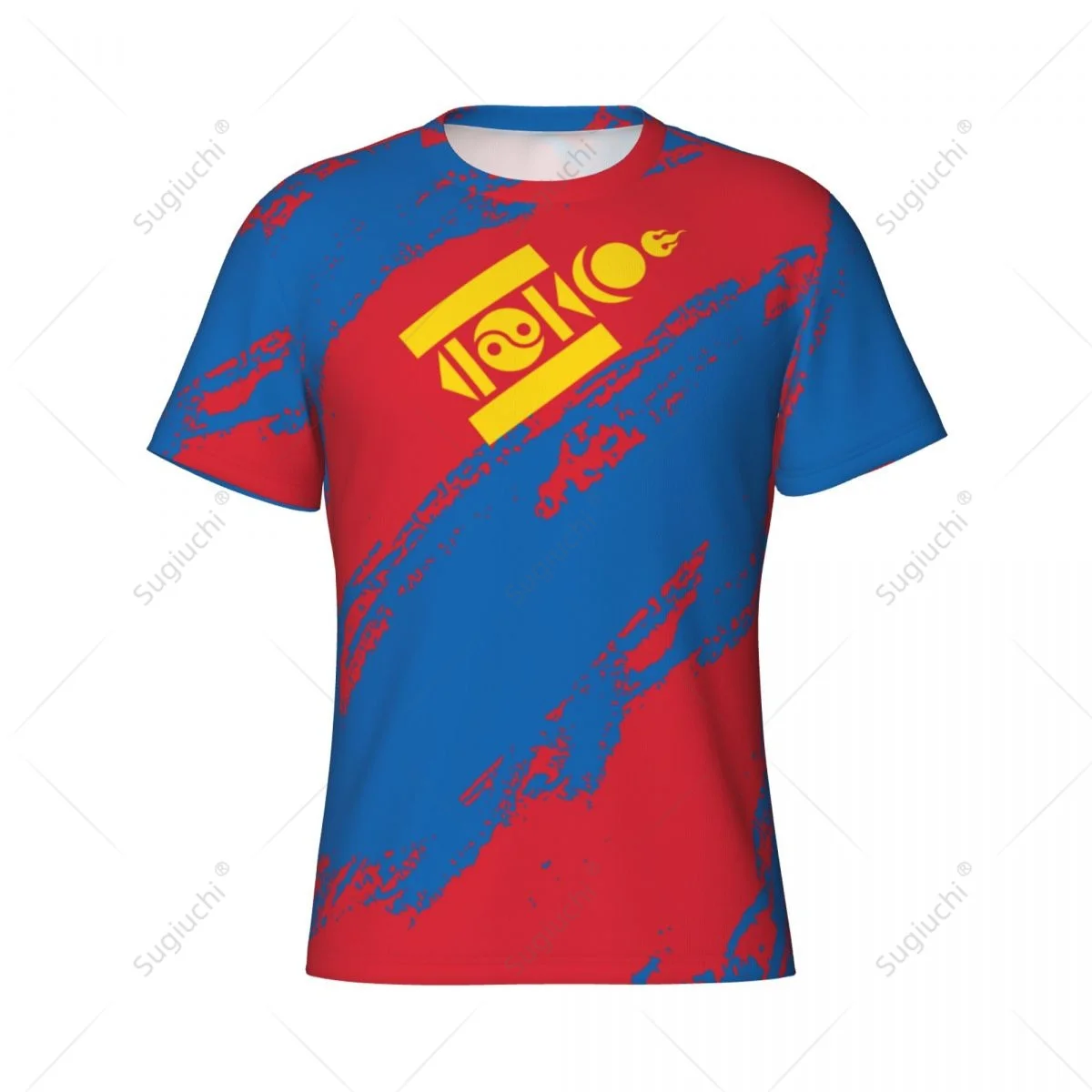 Custom Name Nunber Mongolia Flag Color Men Tight Sports T-shirt Women Tees jersey For Soccer Football Fans