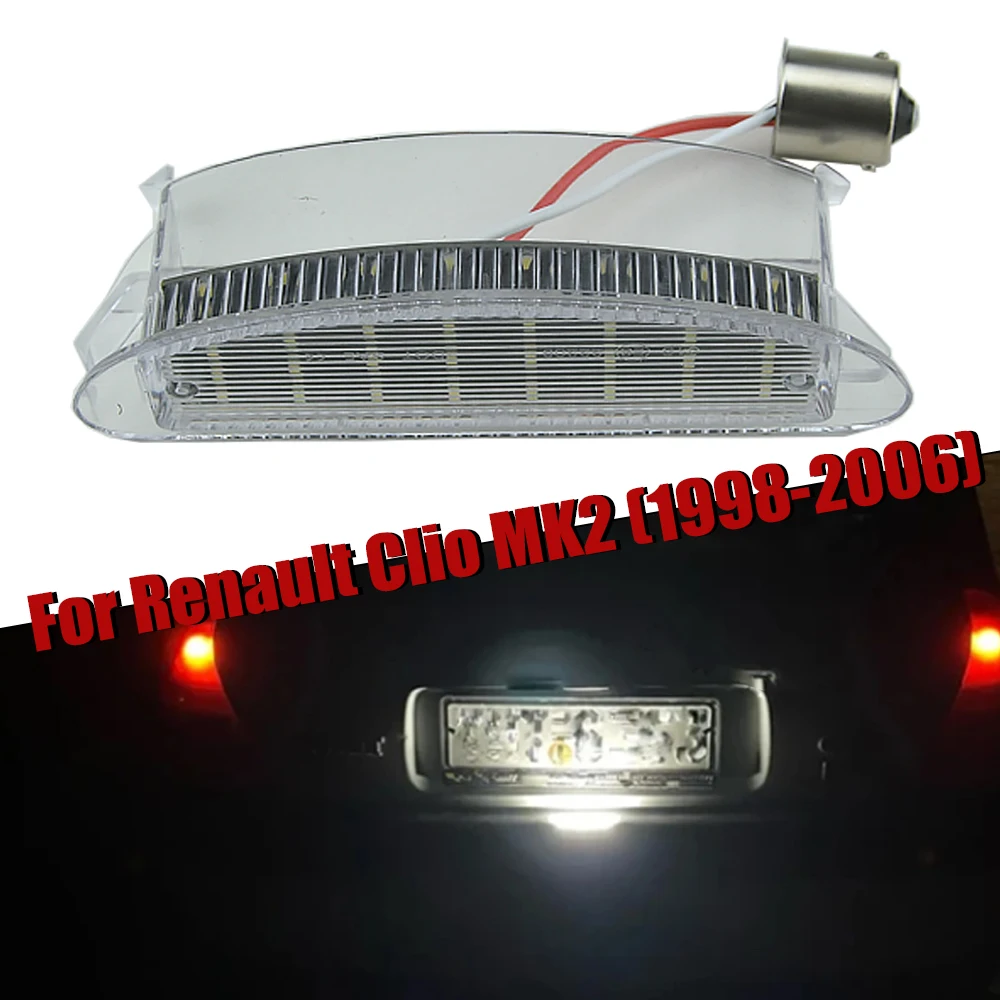 

Fit For Renault Clio MK2 1998-2006 For Renault Twingo 1993-2007 1Pcs Xenon White Car Rear Tail LED License Number Plate Light