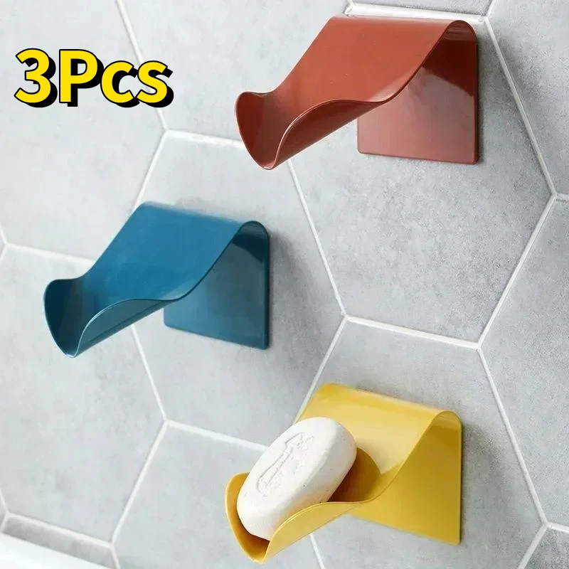 Wall Mounted Soap Holder Storage Box Self Drain Dish Adhesive Bathroom Shower Soap Dishes accesorios de baño moderno