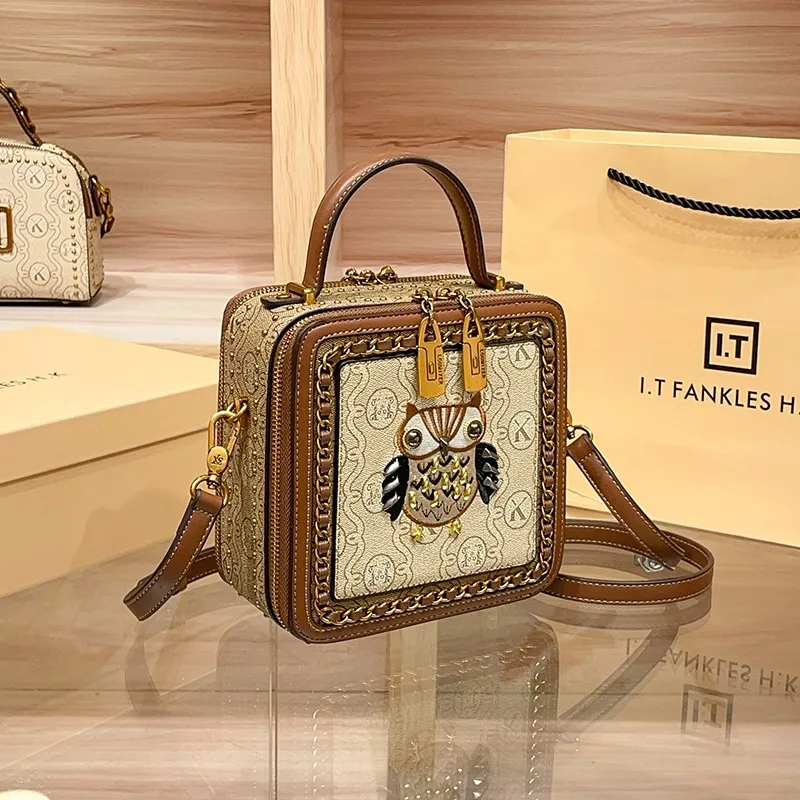 Light luxury brand women's handbag 2024 new high-end, fashionable and simple designer handbag, crossbody, single shoulder square