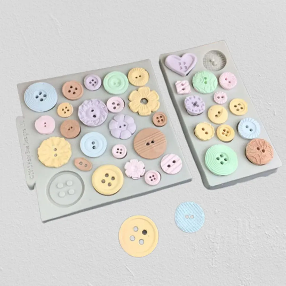 Versatile Button Mould with Hole Design Non-Stick DIY Art Mold for Cake Baking Resin Crafting Essential Baking Tool for Creative