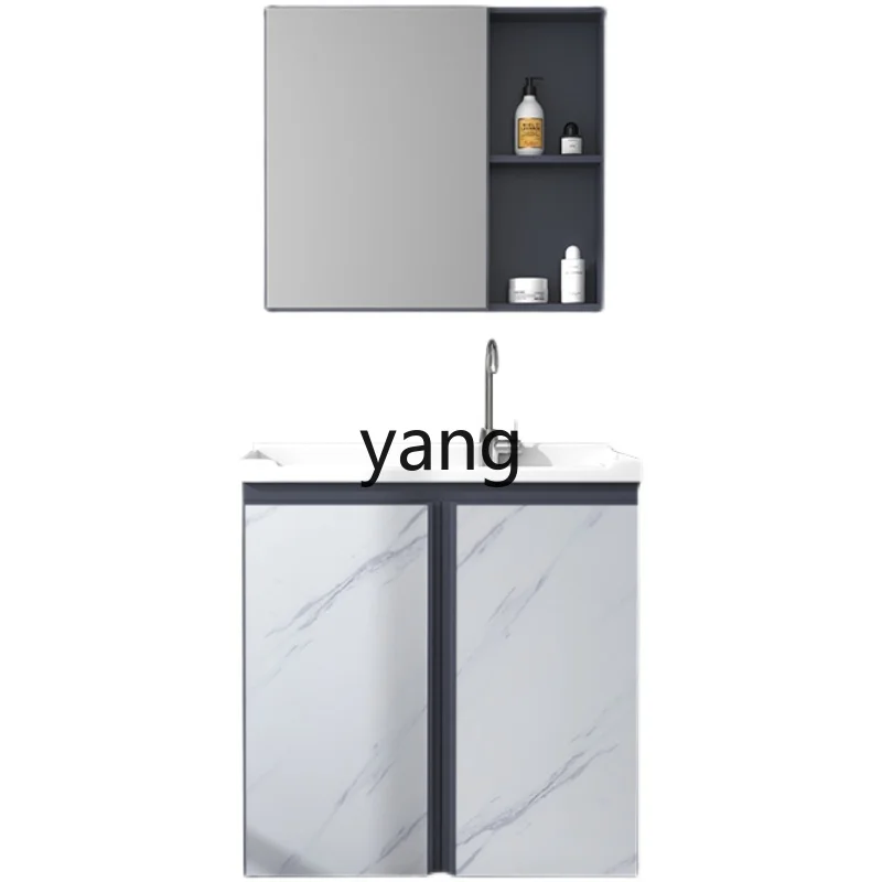 Yjq Floor Cabinet Hand Washing Integrated Inter-Platform Basin Alumimum Wash Wardrobe with Washboard Ceramic Laundry Basin