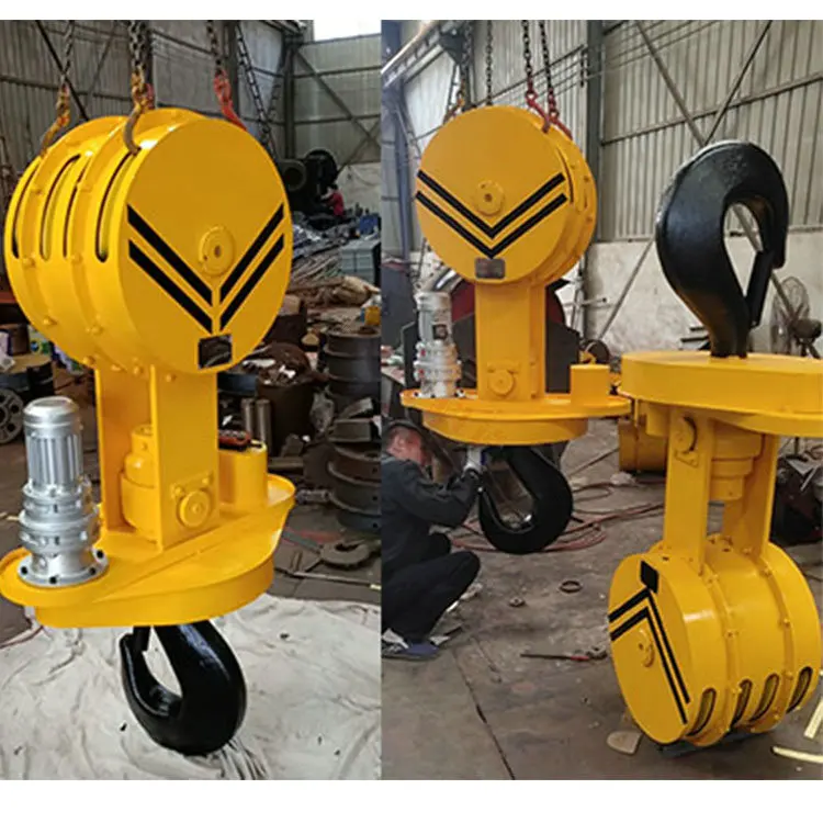 Motorized 360 Degree Rotating Crane Hook with Safety Latch