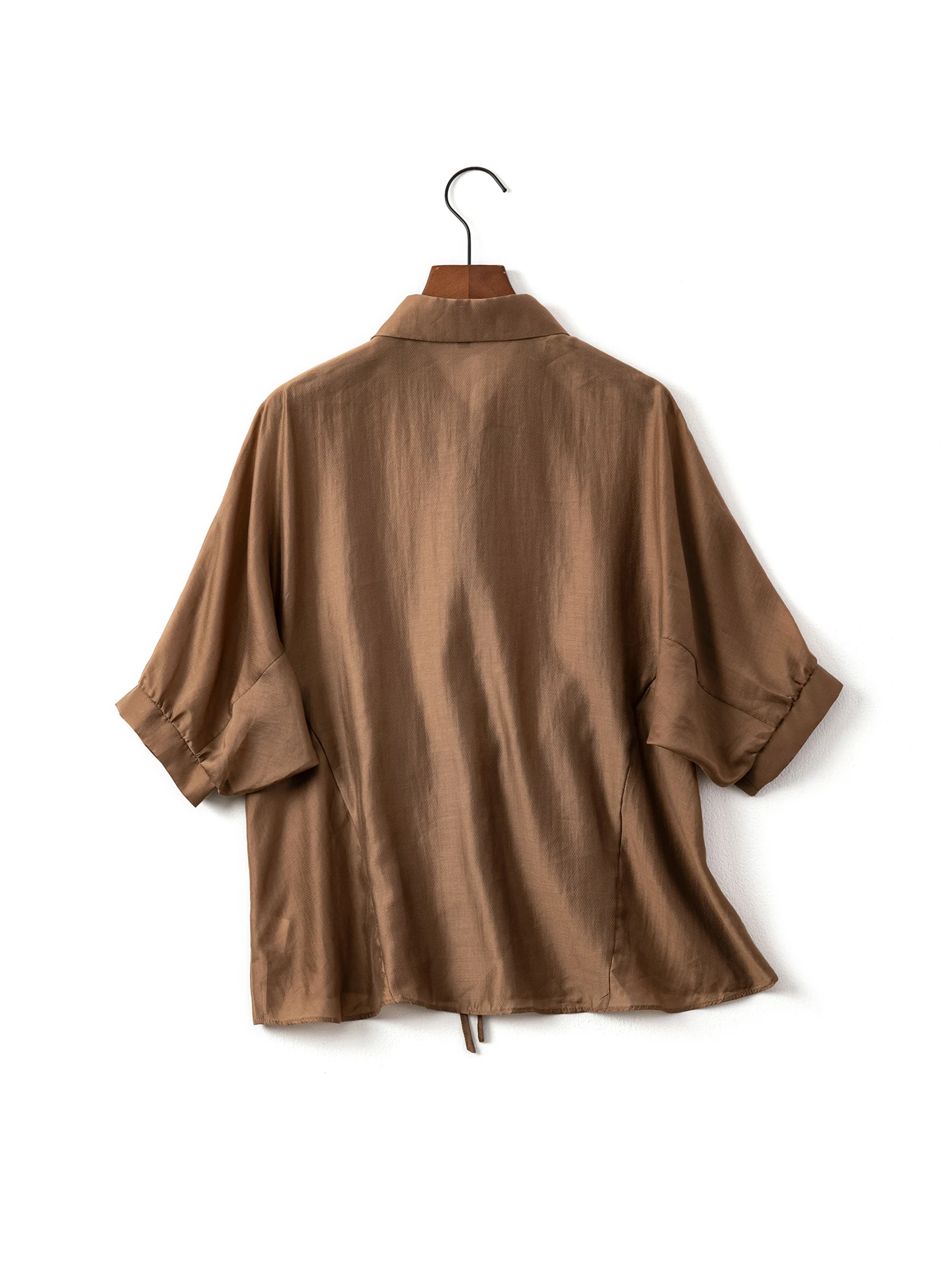 

Slimming Casual irt for Women Summer New Sle Waist-Cinching Mommy Faion Top Belly Covering Loose Fit Gathered Design