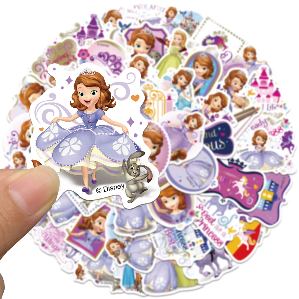 50/100pcs Disney Mix Cartoon Cute Stitch Micky Princess Stickers Vinyl Laptop Luggage Skateboard Waterproof Girl Sticker