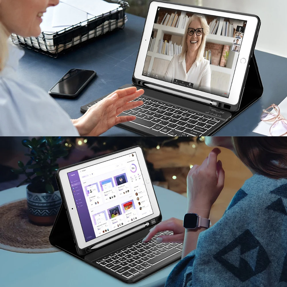 Case for iPad 5th 2017 6th 2018 9.7-inch,Bluetooth Keyboard cover for Air 1st 2013 Air 2nd 2014 Pro 9.7 inch 2016