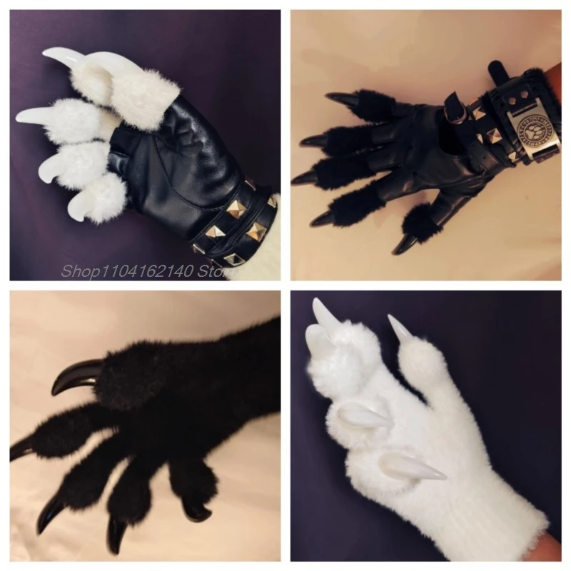 Furry Cosplay Fursuit Paws Kigurumi Gloves Decors Animal Cosplay Glove Handwear Wearable Kig Party Original Roleplay Accessories