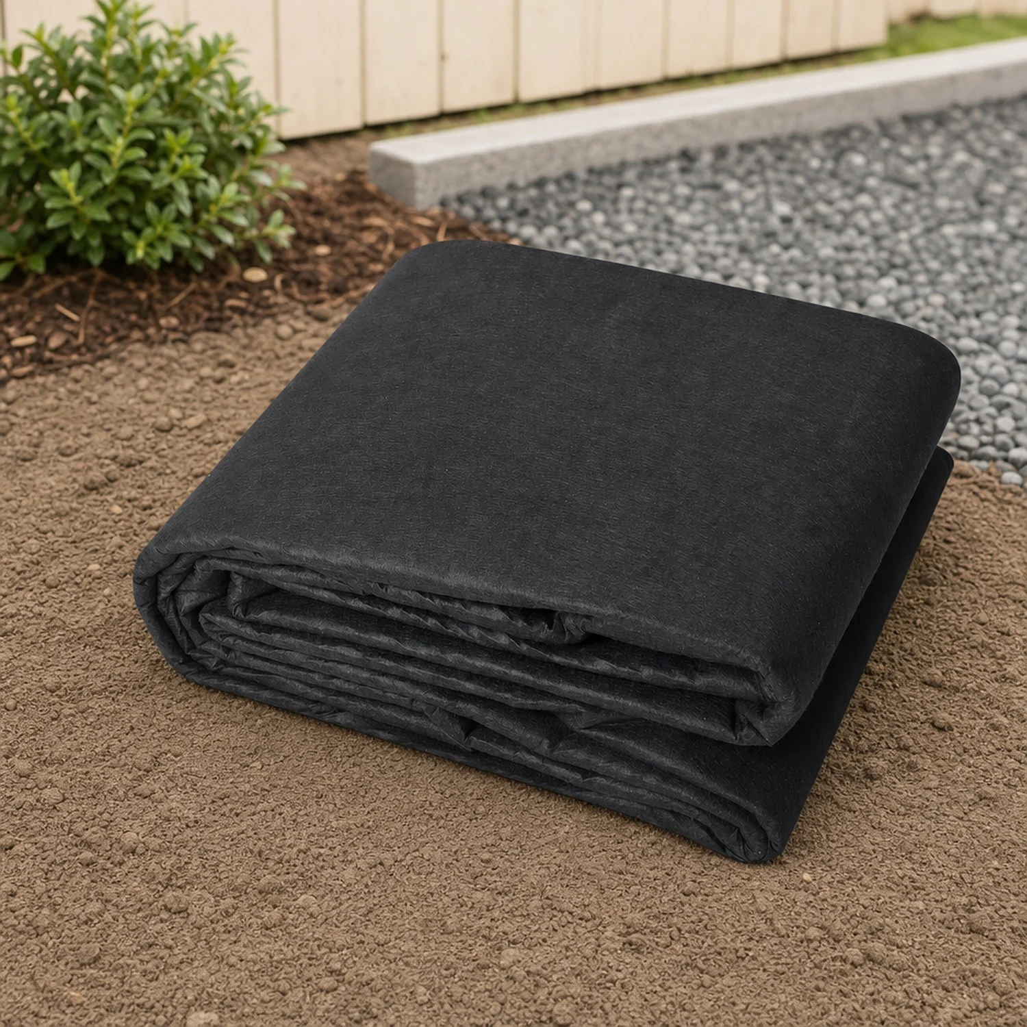Non Woven Geotextile Fabric Under Gravel, 10x100FT 8OZ Driveway Landscape, Heavy Duty Weed Barrier, Ground Cover Control, French