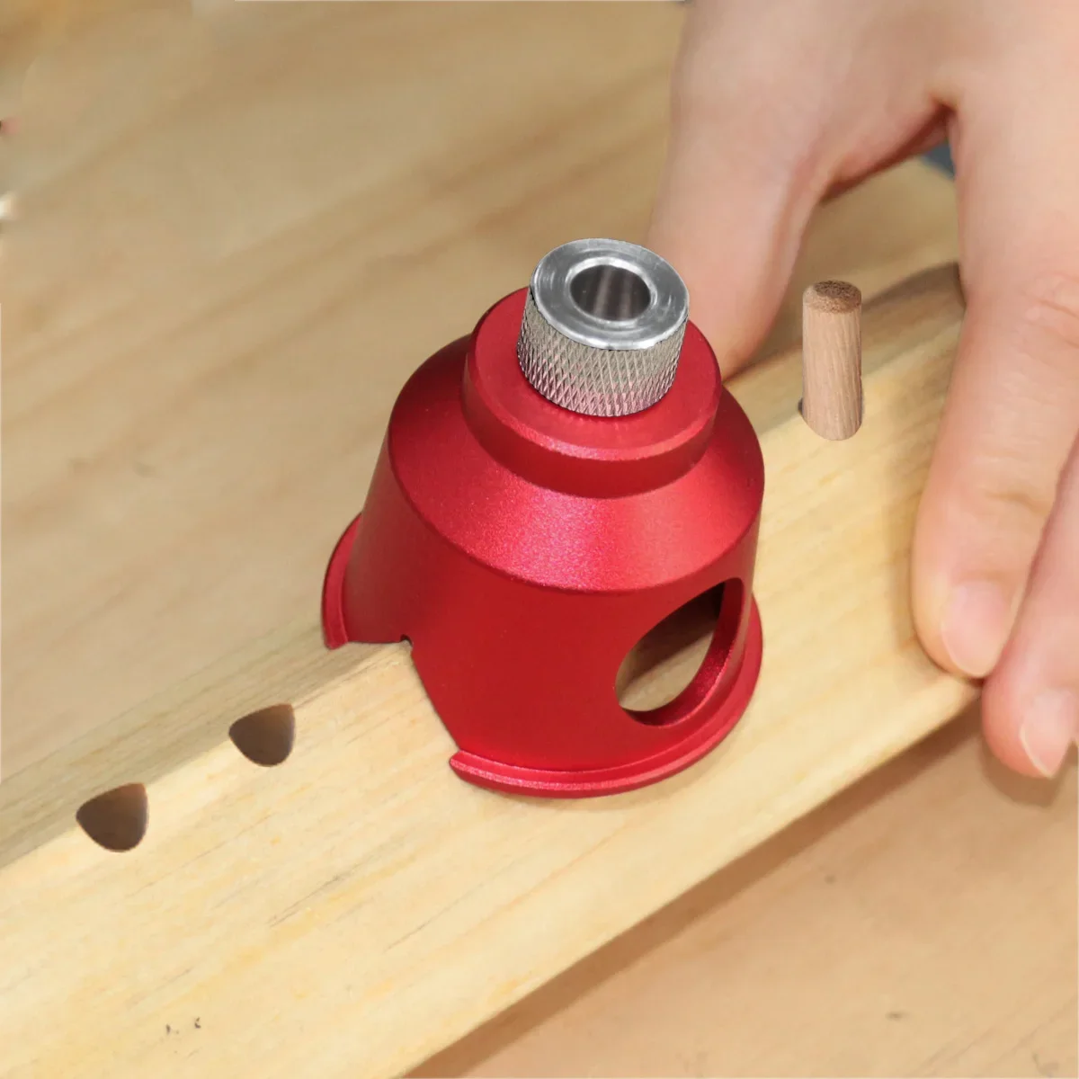 Holzbearbeitungs-Aluminium-Dübellehren-Set, 3-10mm Bohrführung für Gerade Löcher, Vertikales Bohren und Präzise Ausrichtung – Detail 2