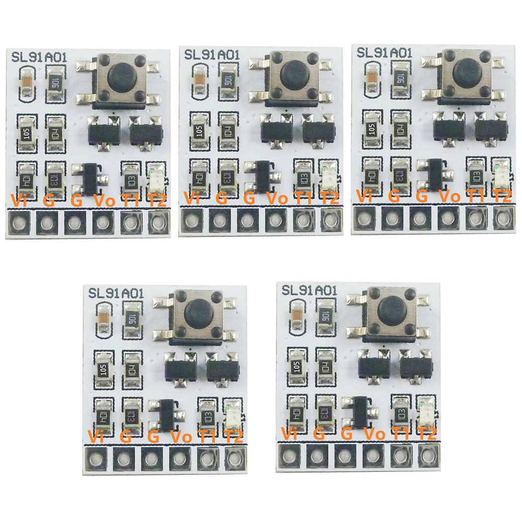 

5Pcs DC 2-18V 2A Bistable Self-locking Switch Module LED Controller Relay Touch Electronic Board for LED Relay Solenoid Valve