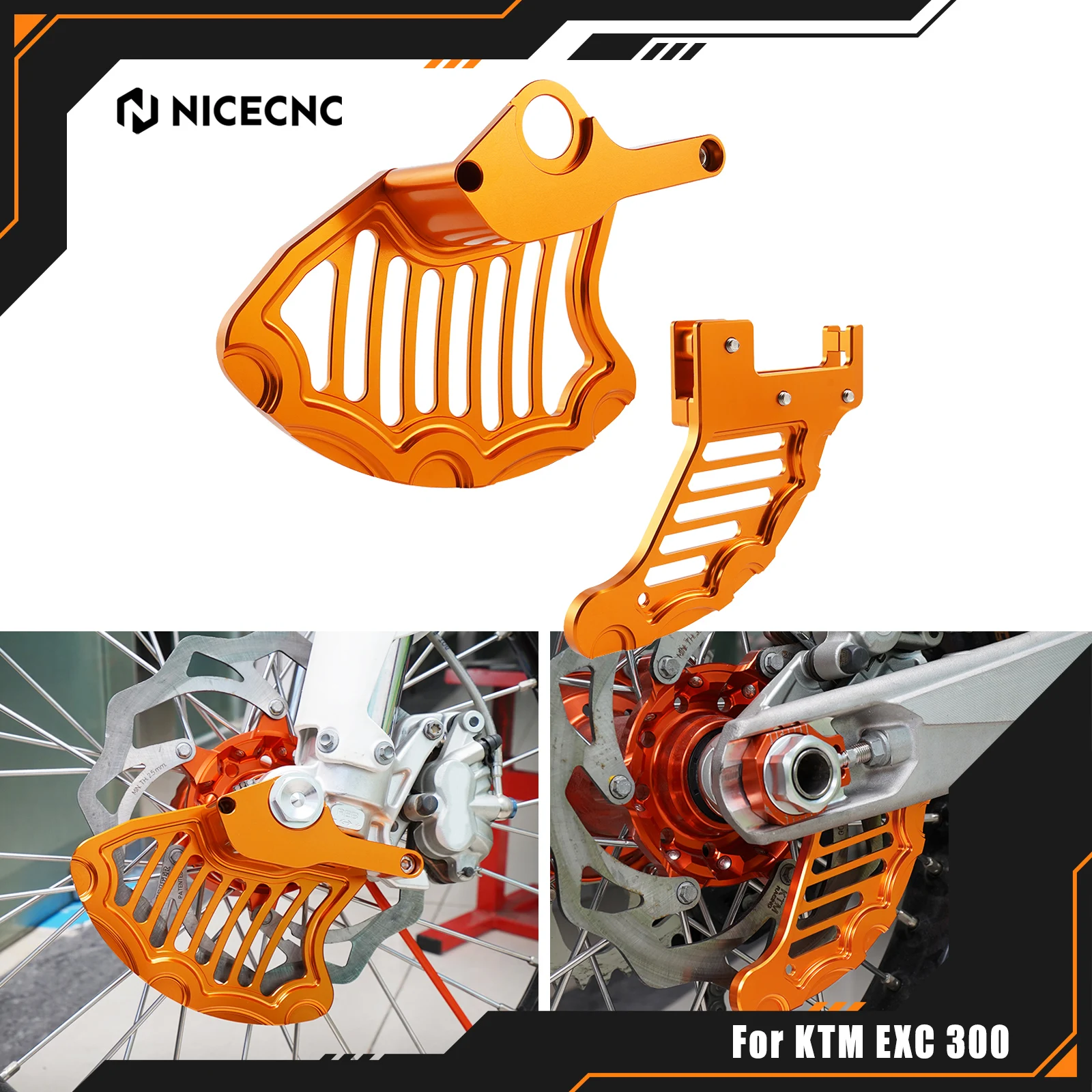 

NICECNC For KTM EXC 300 EXC 250 SX 125 SXF 250 SXF 450 XC XCW 2004-2014 XCW XCFW EXC 2015 Front Rear Brake Disc Guard Protector