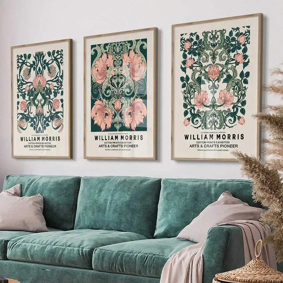 Scandinavian Vintage Wall Art Abstract William Morris HD Canvas Oil Painting Poster Print Home Bedroom Living Room Decoration