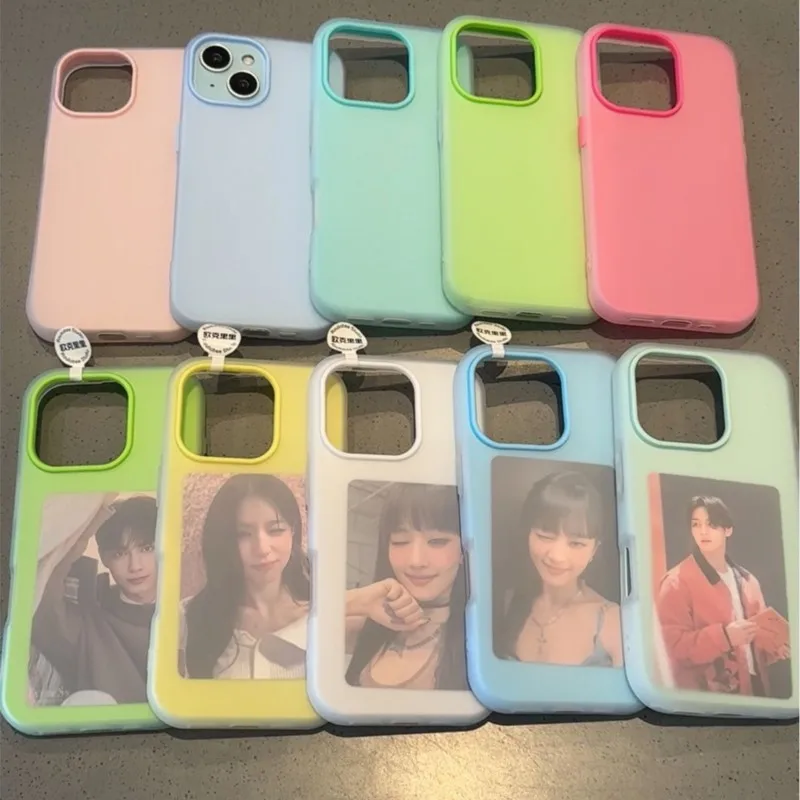 Funda de lujo 2 en 1 transparente mate en colores candy para iPhone 17 Air 16 15 14 Plus 13 12 Pro Max 11 con borde antigolpes 6