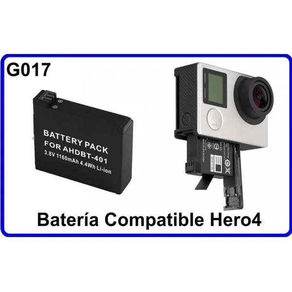 FGNS sports camera AHDBT-401 battery 3.7V 1160 mAh replacement Compatible GoPro, HD, Hero 4, Black, 4 + Plus, 4 Black Edition