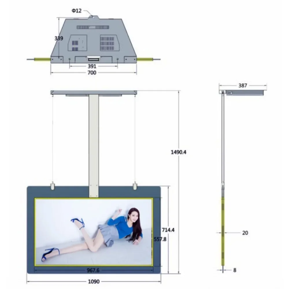 

Digital signage and displays Double-sided transparent window advertising screens