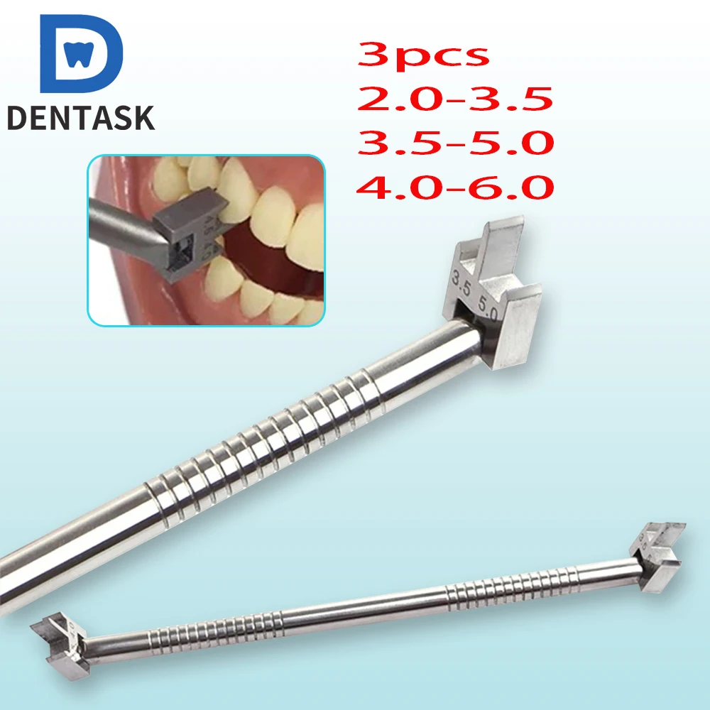 3pcs Dental Position Gauge Adjustable Brackets Stainless Steel Positioner Dentistry Tools Braces Locator Height Wick Ortho