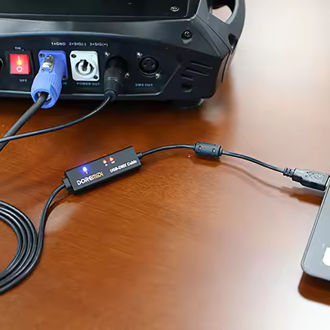 Doremidi Utd-10 Usb To Dmx/rdm Cable with Magnetic Ring Shield -Isolated Converter for Professional Lighting Control &amp; Freestyle