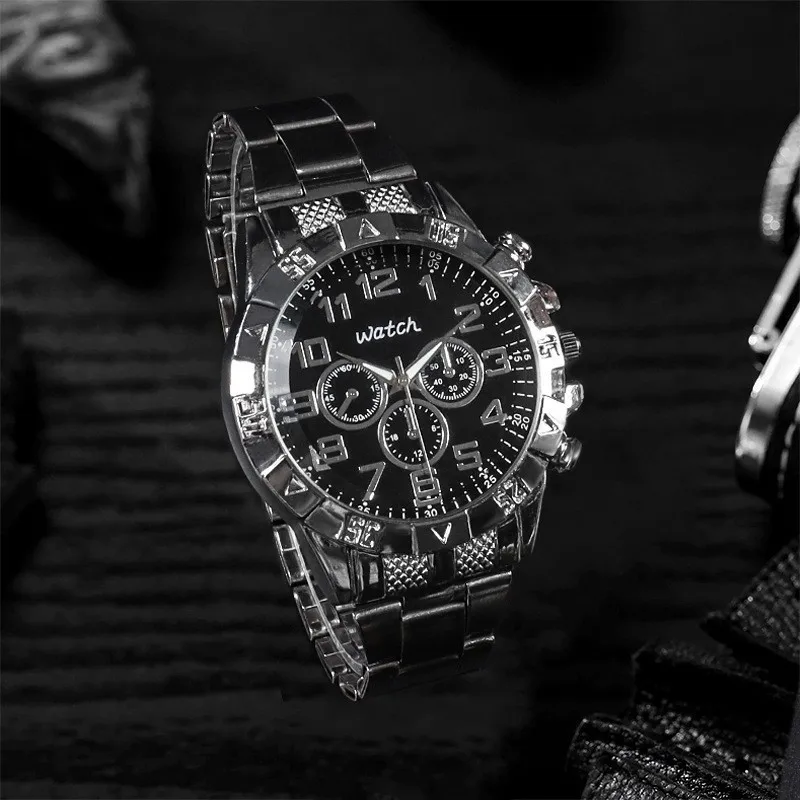 2024 Hot Fashion Luxury Men\'s Quartz Wristwatch Business Large Dial Stainless Steel  Belt Men\'s Watches Quartz Watch for Man