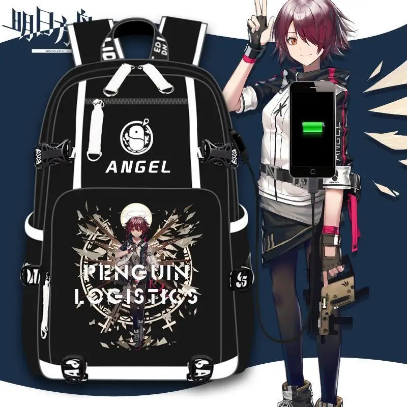 

Arknights Neng Angel Rhodes Island Texas Merchandise Unisex Student Casual Backpack Laptop Anime