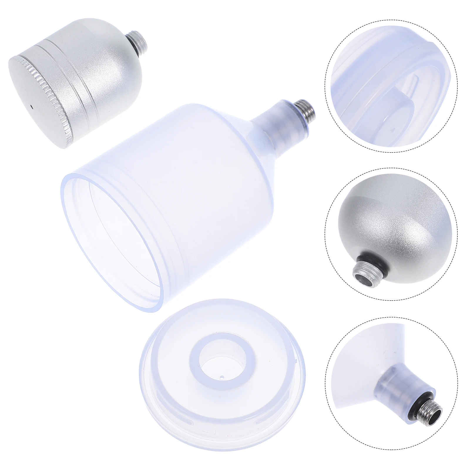 

2 Pcs Airbrush Metal Pot Pigment Storage Cup Paint Containers Accessory Replacement