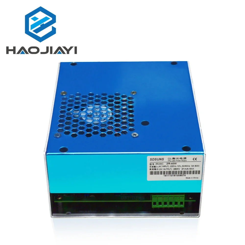 

HAOJIAYI Co2 Laser Power Supply 40w for 30W 40W 50W Co2 Glass Laser Tube