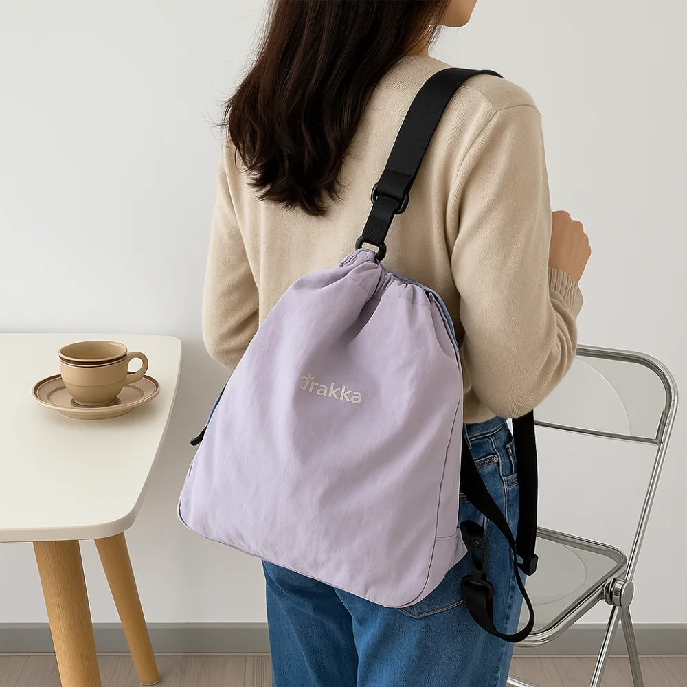 

Korean Style Nylon Drawstring Backpack Lightweight Fresh Color Sport Nylon Bag Sweet Harajuku Outdoor Travel Bag Outdoor
