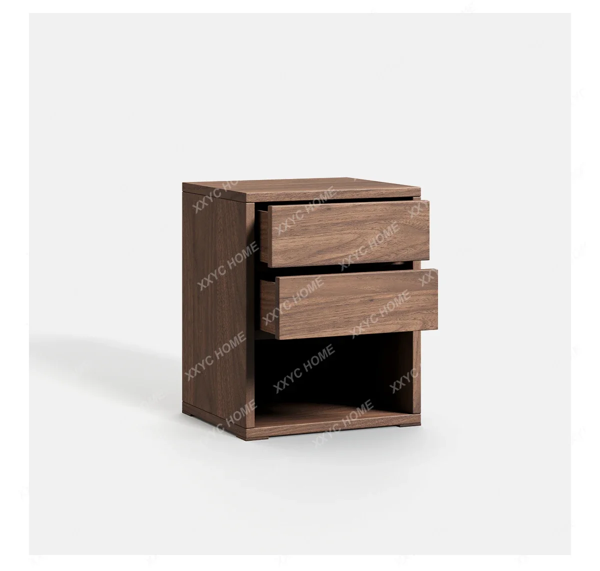 XZ  Japanese minimalist log bedside table   storage small side cabinet