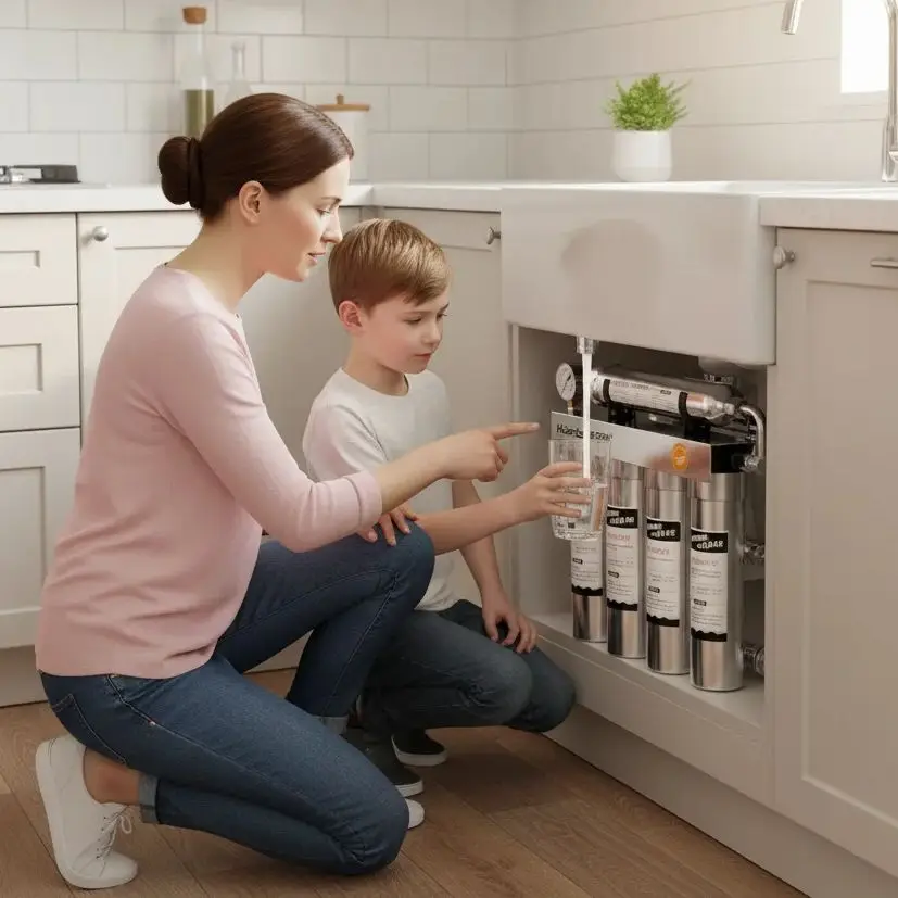 

Пятиступенчатый бытовой очиститель питьевой воды с нержавеющей сталью 304, для семейной кухни, фильтрация водопроводной воды.