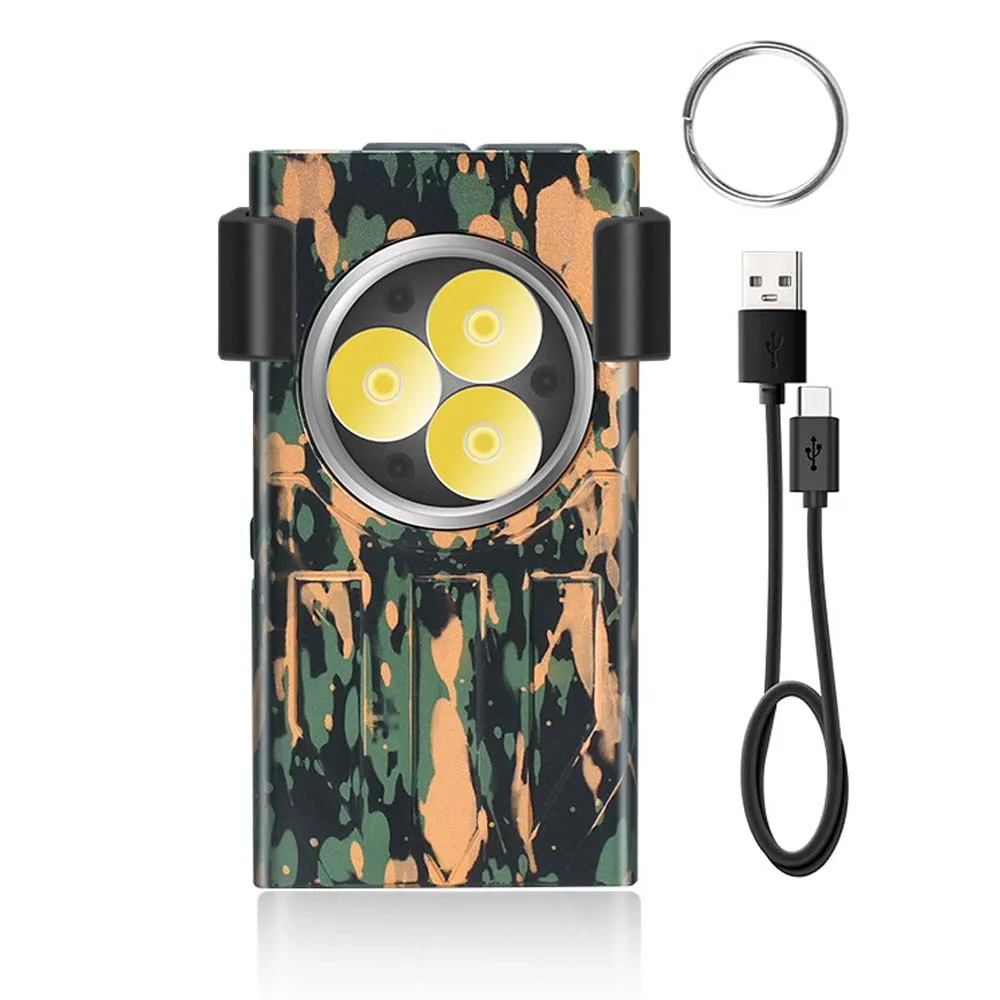 

Portable Keychain Torch Mini LED Flashlight USB C Rechargeable Work Light With Magnet UV Camping Lantern