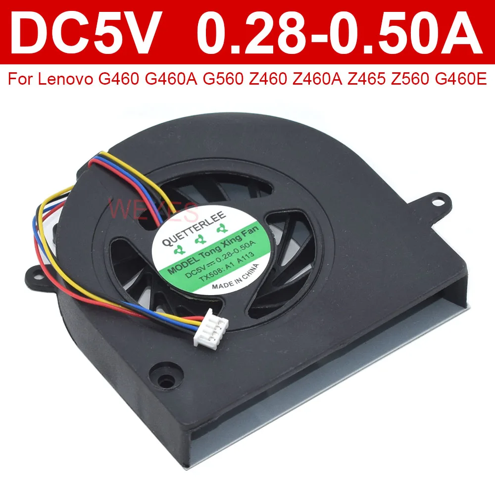 New 5V CPU Fan For  Lenovo G460 G460A G560 Z460 Z460A Z465 Z560 G460E Notebook Cooling 4Pins 0.28-0.50A