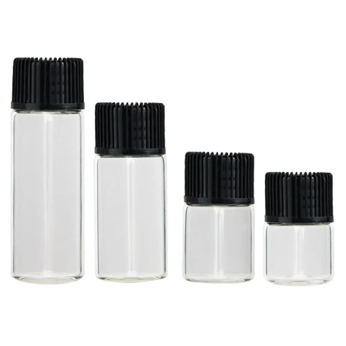 100pcs 1ml - 5ml Drams Transparent Clear Glass Bottle Orifice reducer Insert Essential Oil Glass Vial Perfume Sample Test Bottle