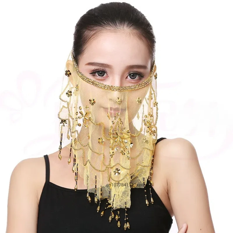 Belly Dance อุปกรณ์เสริม Props - Veil อินเดียเต้นรําชุด Veil Props ใหม่ Plum Blossom ผ้าพันคอ Face Mask