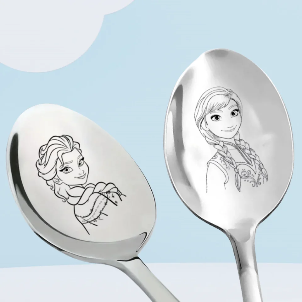 Ложки для супа принцессы «Холодное сердце», Эльза, Анна, ложки для еды с длинной ручкой, ложка для перемешивания из нержавеющей стали, прочные кухонные принадлежности для супа для напитков Ложки для супа принцессы «Холодное сердце», Эльза, Анна, ложки для еды с длинной ручкой, ложка для перемешивания из нержавеющей стали, прочные кухонные принадлежности для супа для напитков
