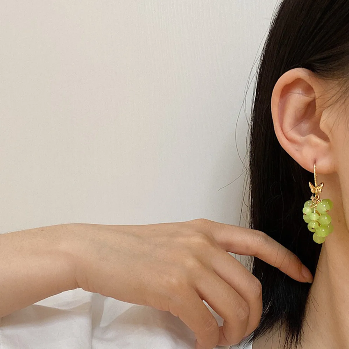 1Pair Grape Shape Ear Drops Women Earrings Bright Colorful Creative Design Premium Material Lightweight Non Deformable Eye