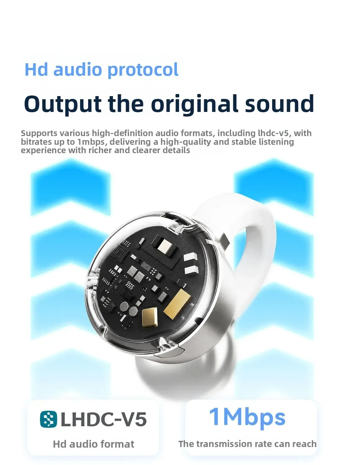 ROSESELSA OpenFeel Mk2 Open-Ear Bluetooth Earbuds, Ceramics Dual DAC, Domestic Version Only for Sports Running