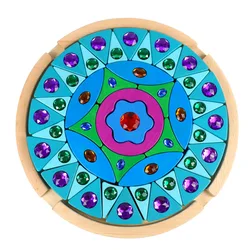 Wooden Mandala Diamond Bricks Creative Building Color Cognition Kids Early Education Educational Toys Gems Blocks Rainbow