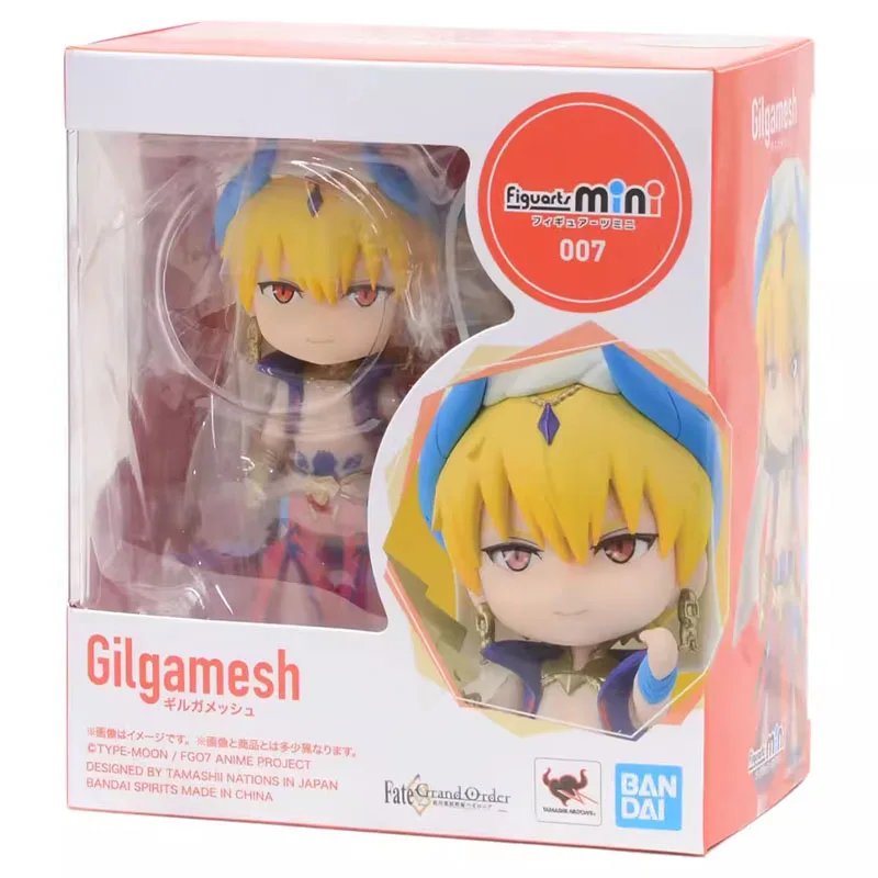 BANDAI Original Figuarts Mini Fate/Grand Order Gilgamesh Anime Action Figure PVC Figure Complete Model Colloection Toy