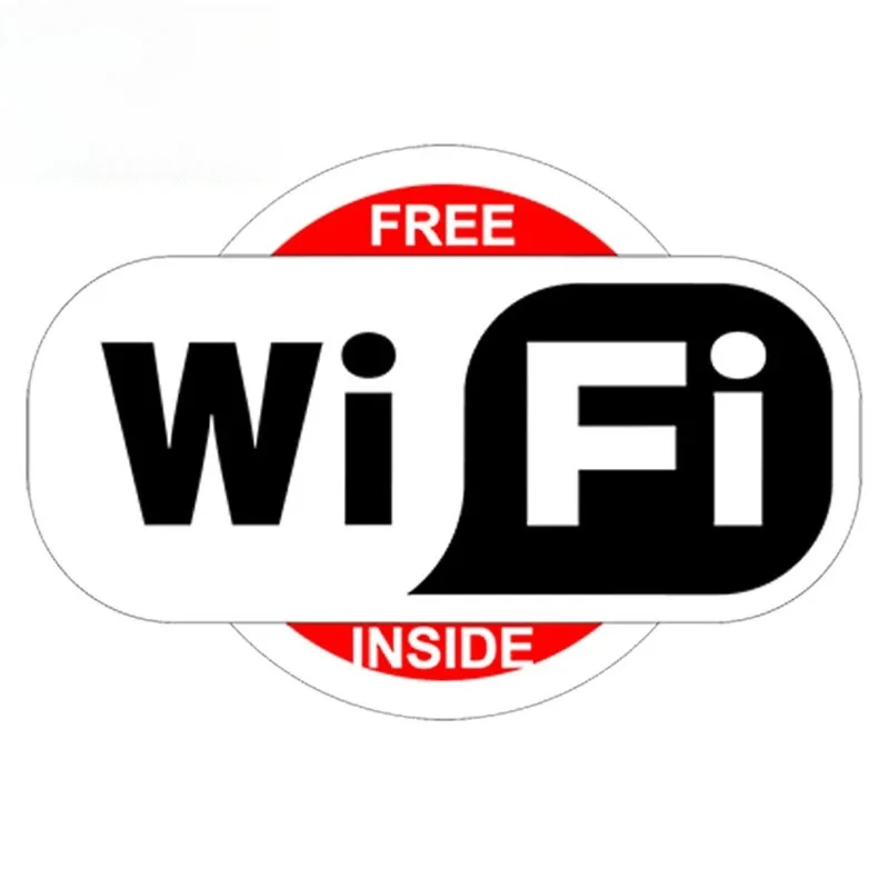

13X 7.8cm Waterproof FREE WI FI Funny Window Vinyl Decal Car Sticker Office Wall Cafe Shop Hotel Decor PVC KK