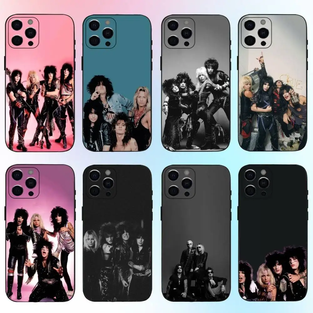 حافظة هاتف باند M-MOTLEY C-Crue Rock لهاتف iPhone17,16,15,14,13,12,11 Plus، Pro Max غطاء أسود ناعم #1